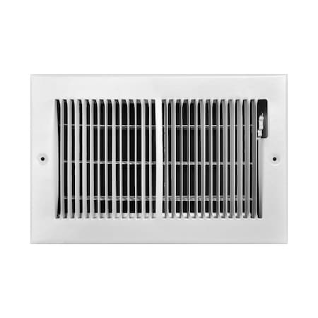 Greystone Tru Aire 6 in. H X 10 in. W 2-Way Powder Coat White Steel Floor Baseboard Register C123M 10X6